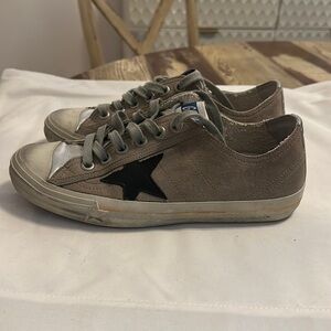 Golden Goose Vstar2, brown suede with silver detail, size 38 or US 8